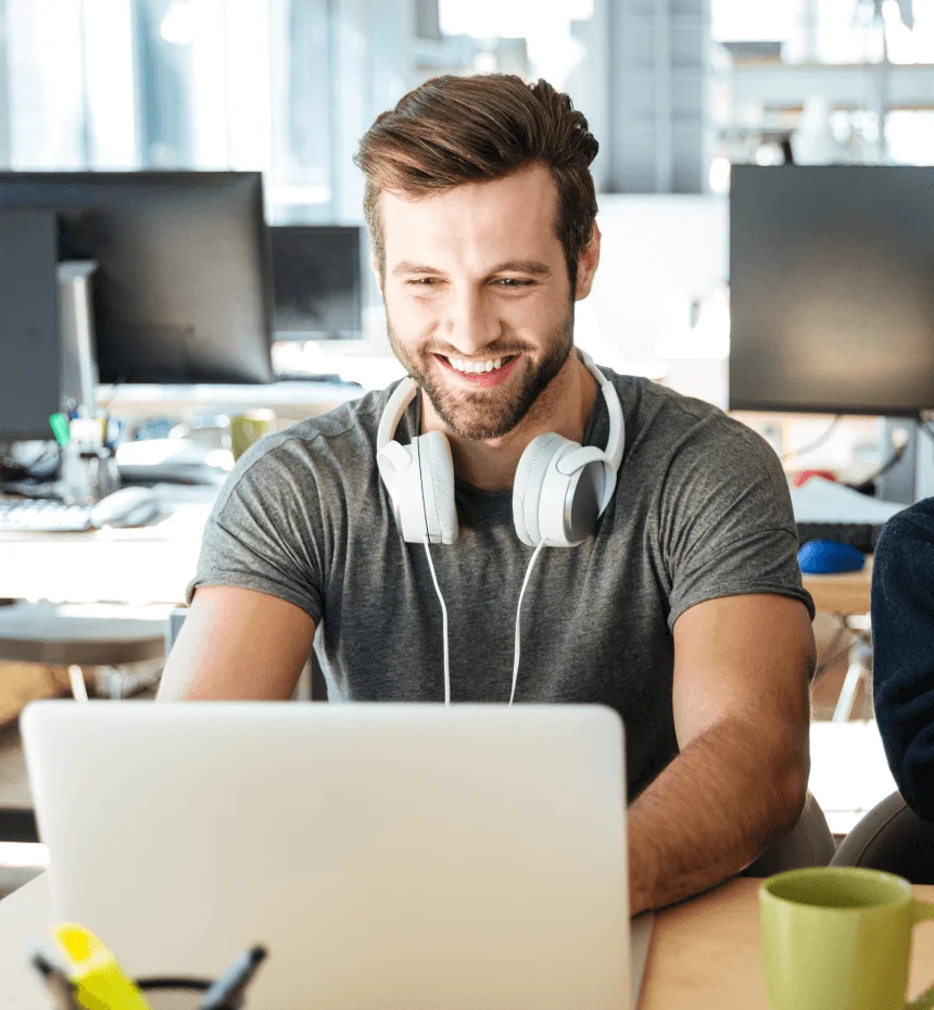 Team working at a Web Development Services Company in Saudi Arabia on modern website design
