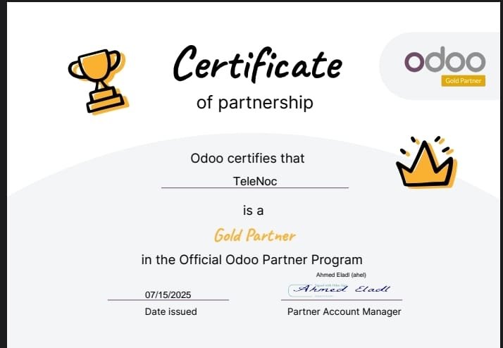 Telenoc is certified odoo gold partner in KSA offering odoo implementation services in Riyadh, dammam and jeddah Saudi Arabia